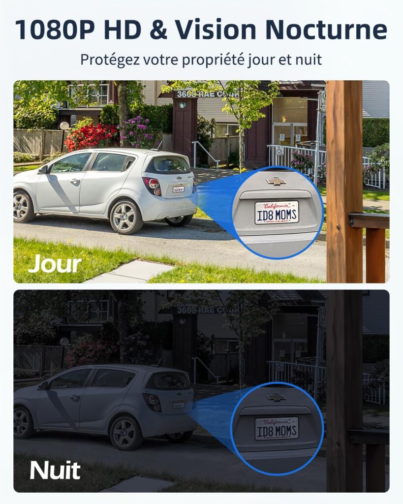 MUBVIEW - 1080P HD Sonnette sans Fil avec Caméra, Batterie Visiophone sans Fil avec Carillon, 2.4GHz Wi-FI, Détection de Mouvement PIR, Vision Nocturne, Audio Bidirectionnel, Étanche Extérieur, Noir